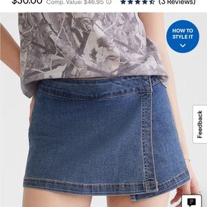 Aeropostale Blue Wrap Mini Skirt